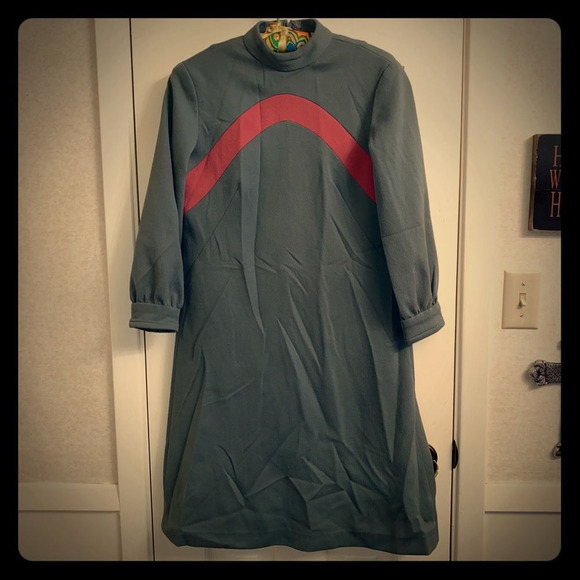 Women’s vtg gray retro dress - Picture 5 of 8
